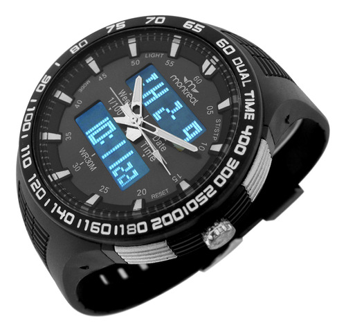 Reloj Montreal Hombre Ml1619 Ana-digi Alarma Luz Cronometro