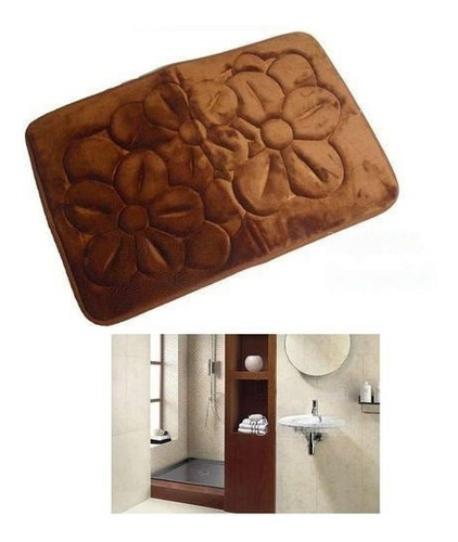 Imagen 2 de 6 de Alfombra Baño Microfibra Antideslizante Absorbente 59 X 37