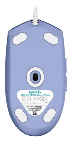 Imagen 3 de 3 de Mouse de juego Logitech G Series Lightsync G203 lila