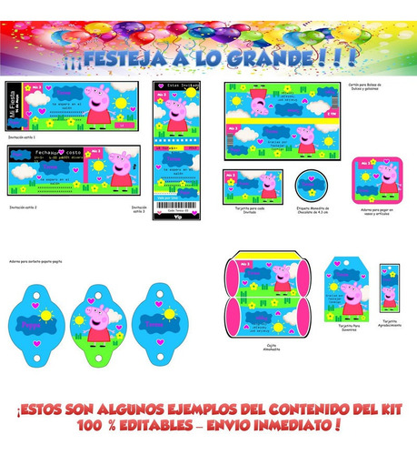 Peppa Para Imprimir Decoración Cumple Candy