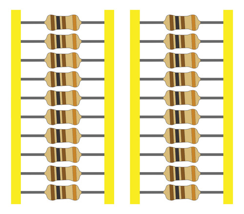 20 Resistor 100 Ohm 1/4w Azul Led 5v Para Arduino Raspberry