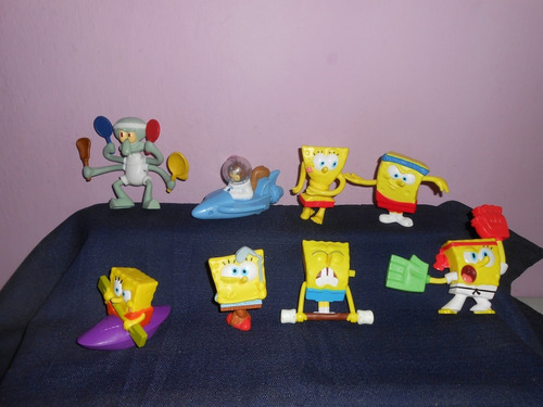 Lote 12 Figuras De Bob Esponja De Mcdonalds Toys