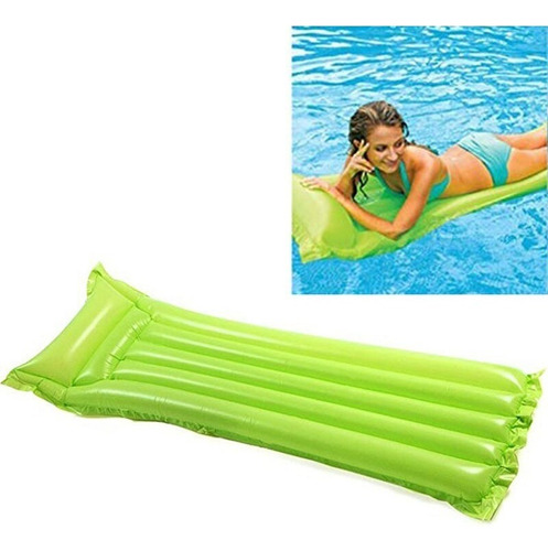 Flotador Colchoneta Cama Inflable Piscina Verano Color Azul