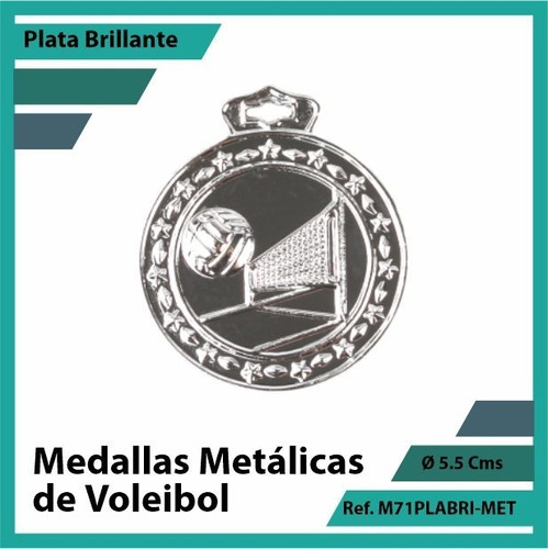 Medallas En Cali De Voleibol Plata Metalica M71pla