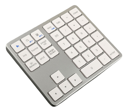 Teclado Numérico Sem Fio, Almofada Prata E Branco