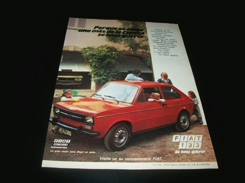 (pa252) Publicidad Clipping Fiat 133 * 1978