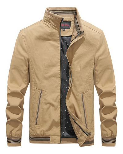 Chaqueta De Otoño Casual Delgada Para Hombre Con Cremallera