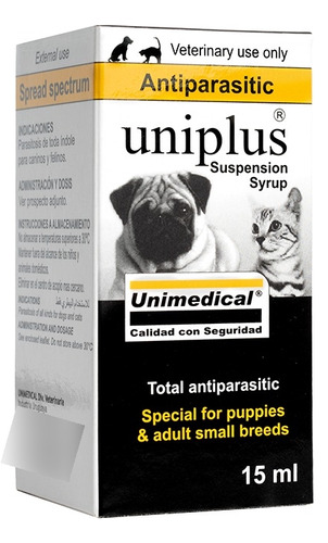  Desparasitante Para Perros Y Gatos (cachorros) Uniplus 15ml
