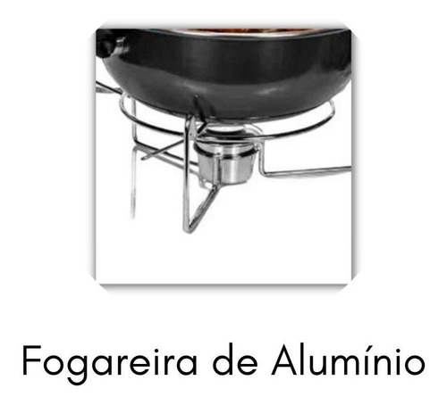Panela Rechaud Redondo Em Aluminio Com Tampa De Vidro E Alça