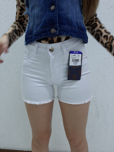 shorts branco desfiado