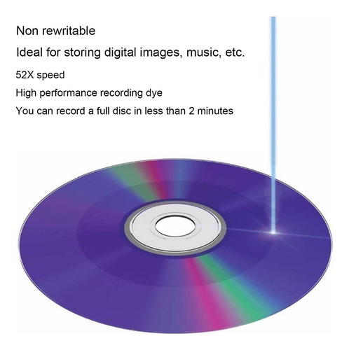 Jectse Cd R Discos En Blanco, 52x 730 Mb Discos Grabables Y