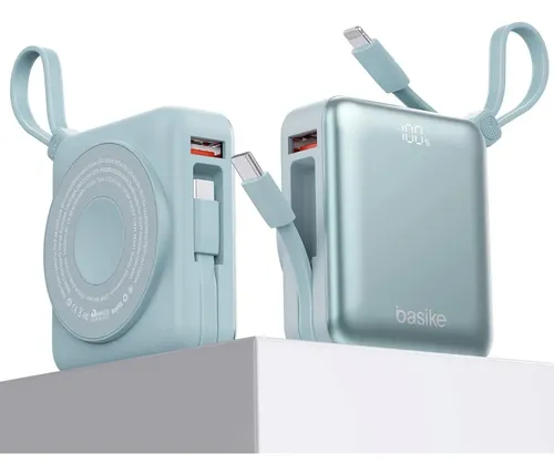 Carregador Portátil Power Bank Basike 10000mah Magsafe Indução 22.5w Turbo Display Magnético iPhone Android