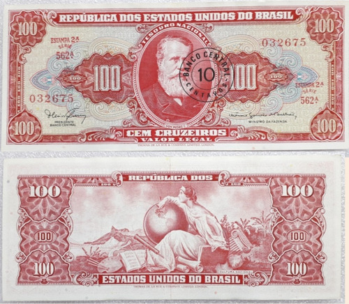 Billete De Brasil Resellado Año 1966 Excelente Estado 