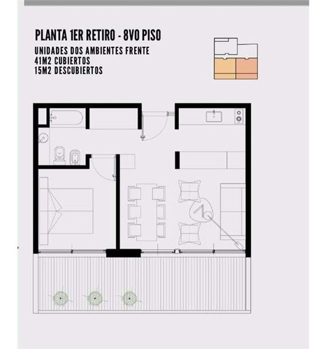 Imagen 11 de 19 de Monoambiente Al Frente En Almagro Venta