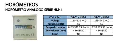 Horometro Analogo Serie Hm-1 220v