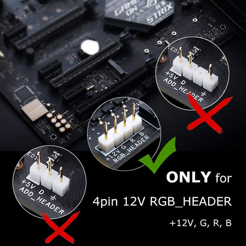 Tira Led Rgb Pc Motherboard 4 Pines 12v Magnética 2 Unidades
