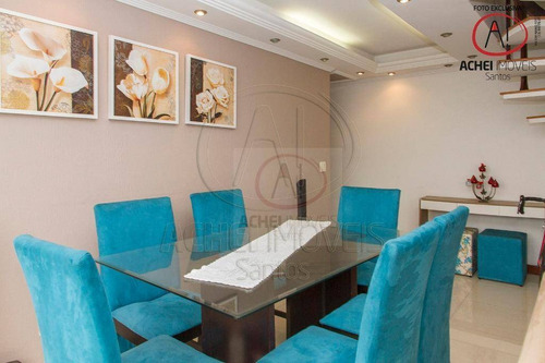 Imagem 9 de 30 de Apartamento Com 2 Dormitórios, 2 Suítes, 3 Banheiros E 1 Vaga Coletiva Suficiente À Venda, 92 M² Por R$ 535.000 - Boqueirão - Santos/sp - Ap10536