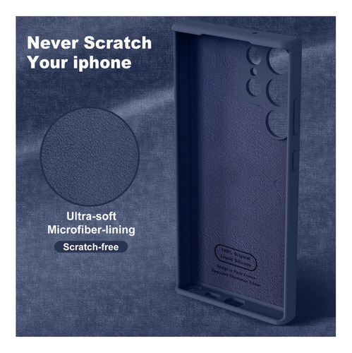 Case Funda Soft Premium Azul Para Samsung S22 Ultra + Micas