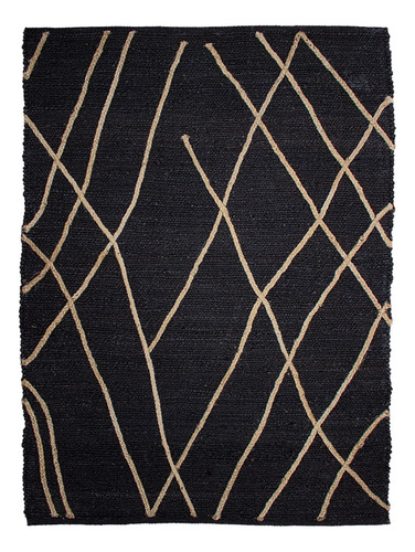 Tapete Decorativo Yute Dib Hessian 190x280 Cm Modelo Black Ancho 190 Cm Color Negro Largo 280 Cm