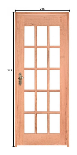 Kit Porta De Madeira Direita 213cmx74,5cmx12cm Pe15 Esel
