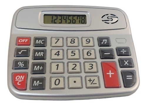 Calculadora Para Escritório Comercial Com Tecla Som De Beep Cor Prateado