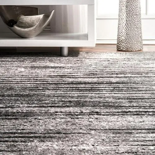 Alfombra Cuadrada Gris 6' Nuloom Elsa Moderna Y Desgastada
