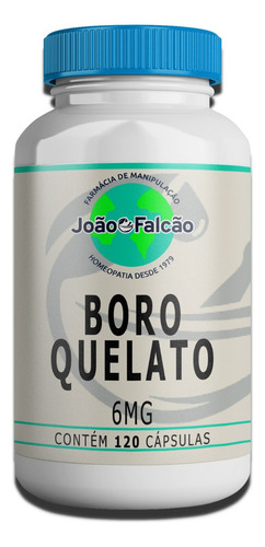 Boro Quelato 6mg 120cápsulas Sabor Natural