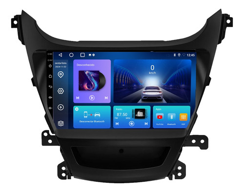 Multimidia Elantra 12/14 9p Android 14 Carplay 4gb 64gb
