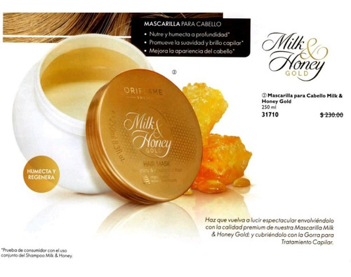 Imagen 1 de 3 de Oriflame Mascarilla P/cabello Milk&honey Gold 250ml