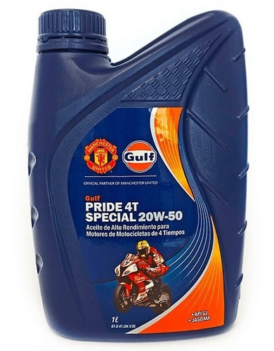 Lubricante Gulf Pride Moto 4t Special 20w50 Mineral 1l Bote