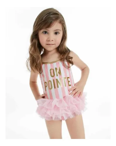 Ropa De Playa Traje De Baño Niña Bebé Tutu Rosa