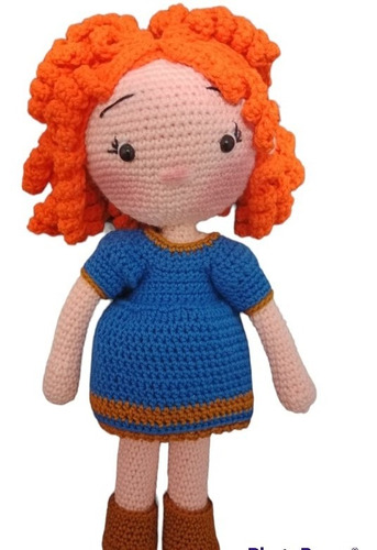 Amigurumi Princesa Mérida Muñeca Tejida A Mano 30cms