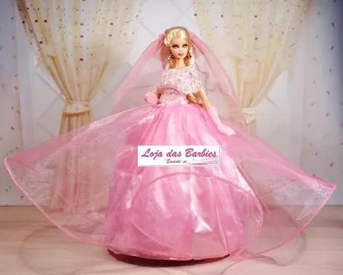 Lote Vestido De Noiva Barbie + Veu + Sapatos + Terno Ken A PRONTA