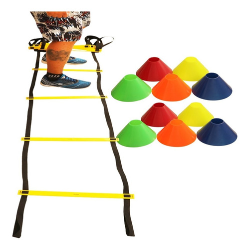 Escada De Chão Para Treinamento Funcional + Mini Cone Esport