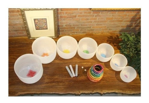 Imagen 1 de 12 de Set 7 Cuencos Parquer Cristal Cuarzo Diseño Chakras 7 A 12
