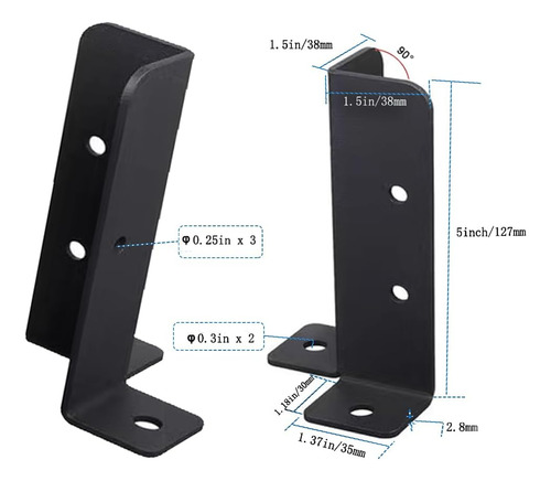 Juego De 4 Soportes De Anclaje Postes Valla De Madera, ...