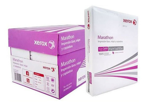 Caja De Pepel Bond Xerox Marathon 2500 Hojas 99% Blancura Color Blanco
