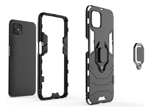 Funda Híbrida A Prueba De Golpes Para Oppo A92s/reno 4z 5g, 2 En 1, Soporte Anular, Pc, Silicona, Funda Protectora De Doble Capa