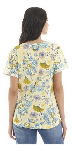 Polera Mujer Haka Honu Flora Amarillo