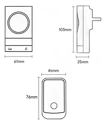 Timbre Inalámbrico Para Puerta Con 2 Receptores Impermeables