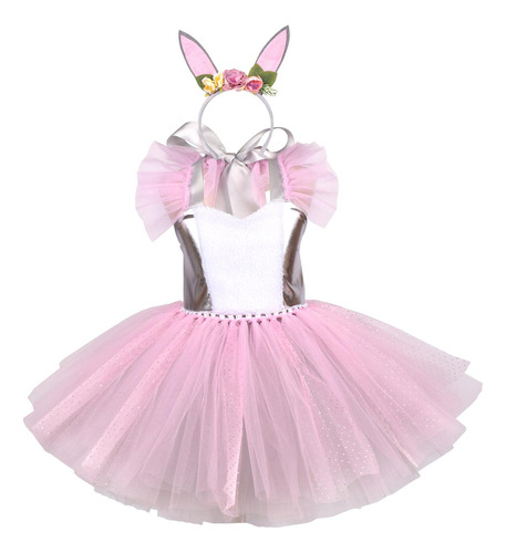 Vestido Tutú De De Pascua Para Niña, Traje Bonito Con Sg