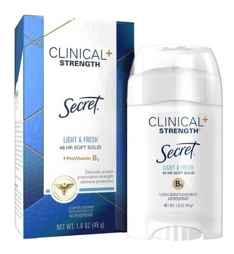 Secret Antitranspirante Clinical Light Fresh Barra X 45 Gr