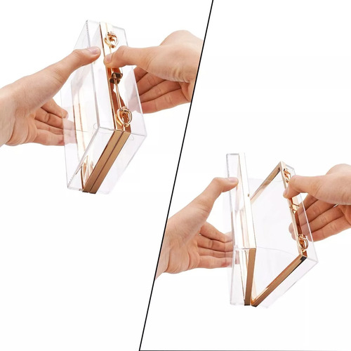 Bolso De Noche Mujer Para Fiesta Transparente Con Cadena