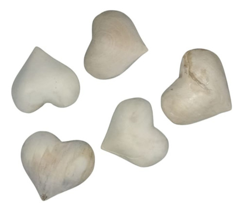 Paquete De 10 Corazones De Madera De Copal Sin Pintar-oaxaca