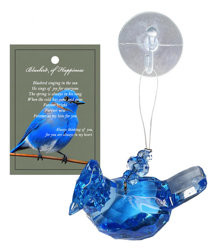 Adorno De Pájaro Azul De La Felicidad, Alegría Y Cumplimient