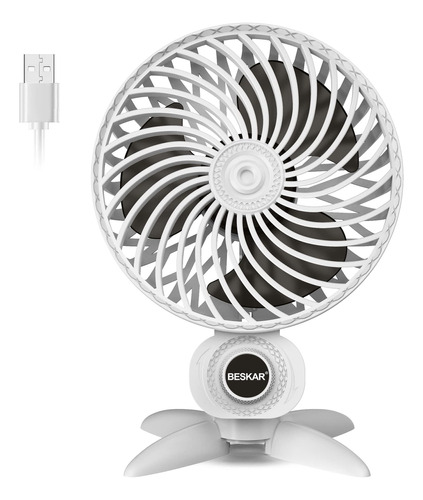 Ventilador De Escritorio Beskar Usb Personal Blanco