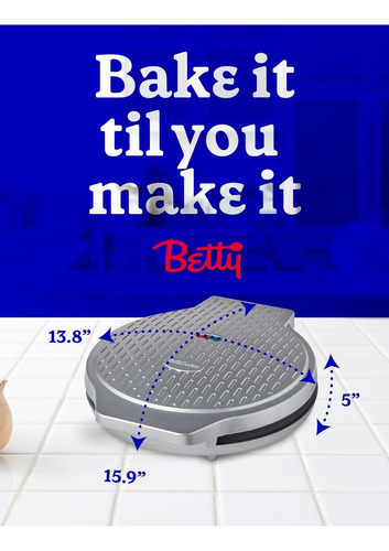 Betty Crocker Pizzera Eléctrica Antiadherente De 12 Pulg Plateado