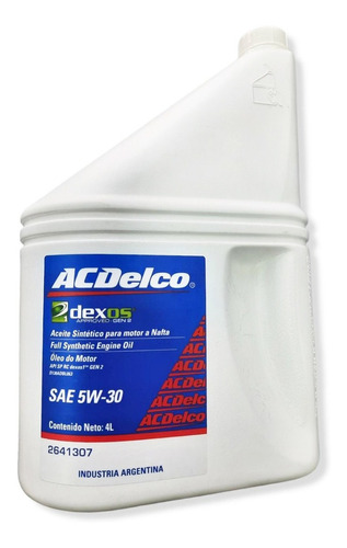 Aceite Acdelco 5w30 4 Litros Chevrolet Dexos Sintetico