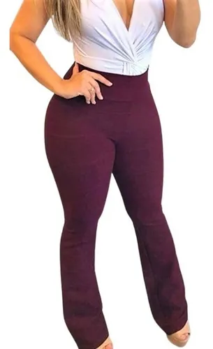 Plus Size High Waisted Flared Pants