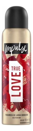 Impulse True Love Aerosol - Bergamota, manzana verde, cereza, peonías y fresias - Unidad - 1 - 150 mL - 98 g